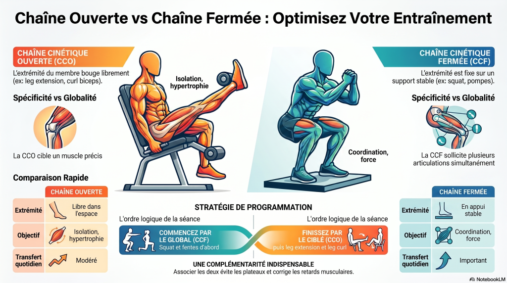 chaîne cinétique ouverte vs fermée