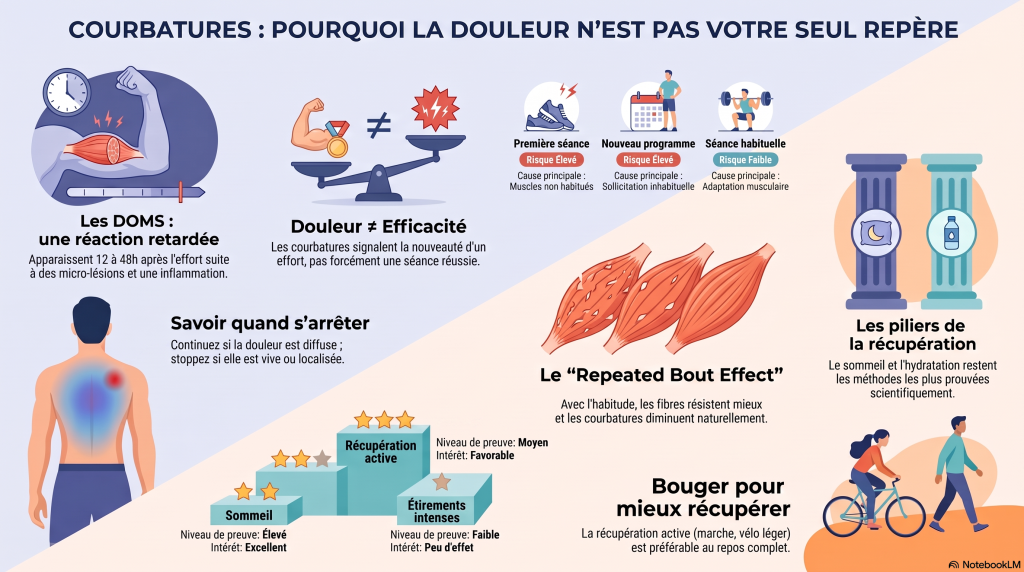 courbatures et récupération musculaire